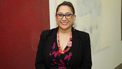 Professional woman smiling to camera