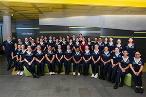 A large group of nursing and midwifery graduates who will be working at Fiona Stanley and Fremantle Hospitals